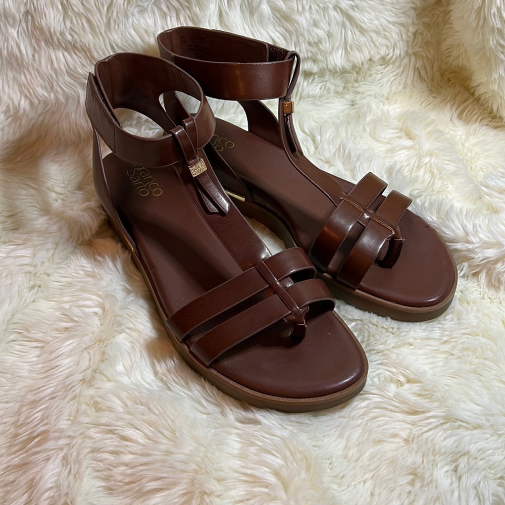 Franco Sarto brown ankle strap sandals size 11